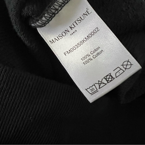 NWT MAISON KITSUNÉ Black Double Fox Head Sweatshirt size S - Picture 9 of 14